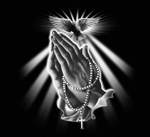 Praying Hands with Beads